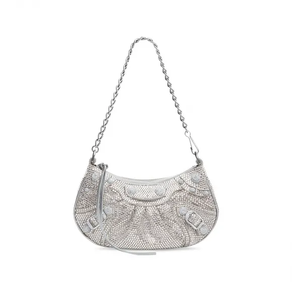 Balenciaga Women S Le Cagole Mini Bag With Chain And Rhinestones