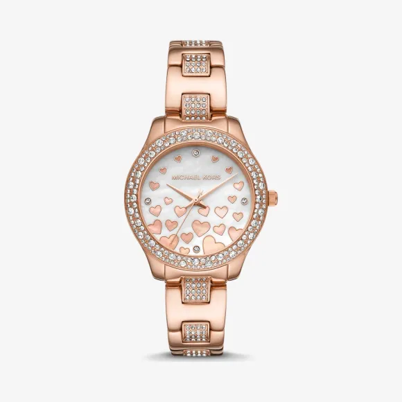 迈克高仕 Michael Kors 迷你 Liliane Pav 玫瑰金色心形手表 MK4597 0622 小迈步海淘品牌官网