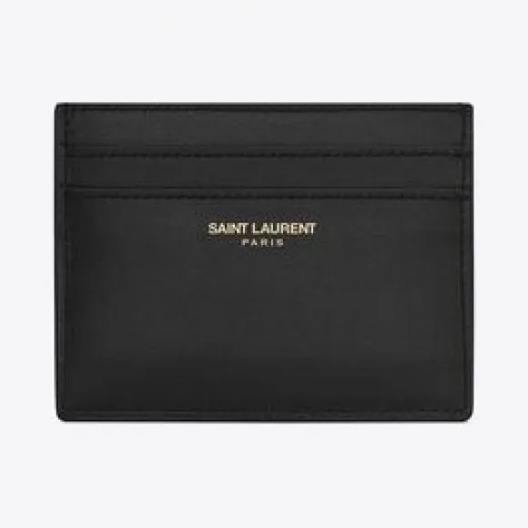 伊夫圣罗兰 Yves Saint laurent Paris 黑色皮革名片夹 3759460SX0J1000 小迈步海淘品牌官网